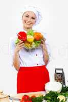 Portrait of a young cook in uniform