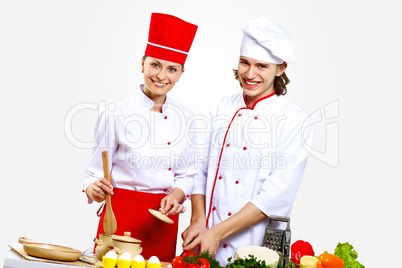 Portrait of a young cook in uniform