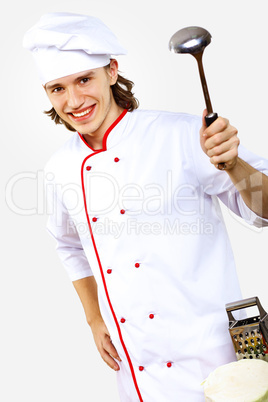 Portrait of a young cook in uniform