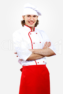 Portrait of a young cook in uniform