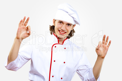 Portrait of a young cook in uniform