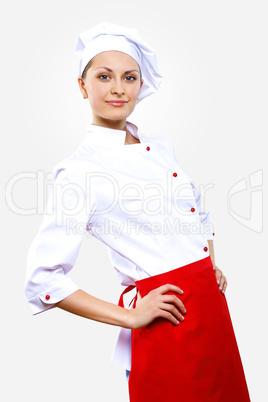 Portrait of a young cook in uniform