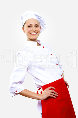 Portrait of a young cook in uniform