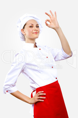 Portrait of a young cook in uniform