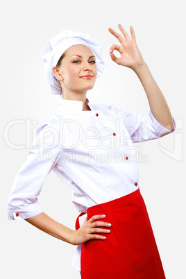 Portrait of a young cook in uniform