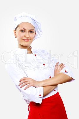 Portrait of a young cook in uniform