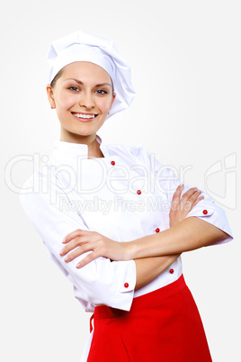 Portrait of a young cook in uniform