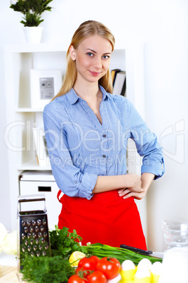 Woman cooking fresh meal at home