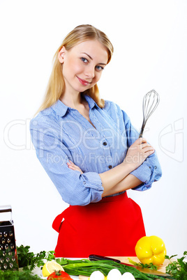 Woman cooking fresh meal at home