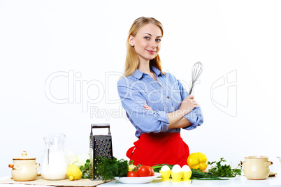 Woman cooking fresh meal at home