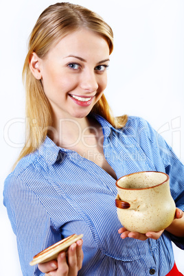 Woman cooking fresh meal at home