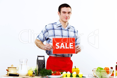 Man cooking fresh meal at home