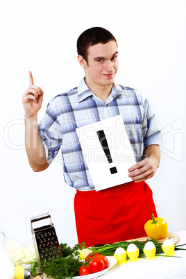 Man cooking fresh meal at home