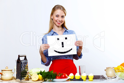 Woman cooking fresh meal at home