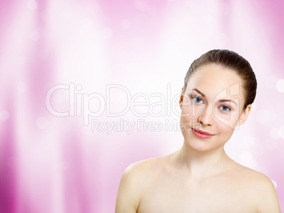 Studio portrait of young beautiful woman