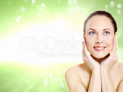 Studio portrait of young beautiful woman