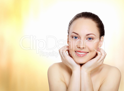 Studio portrait of young beautiful woman