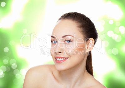 Studio portrait of young beautiful woman