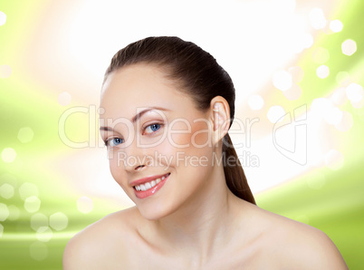 Studio portrait of young beautiful woman