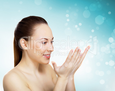 Studio portrait of young beautiful woman