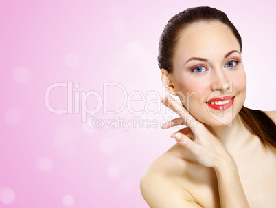 Studio portrait of young beautiful woman