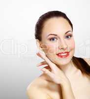 Studio portrait of young beautiful woman