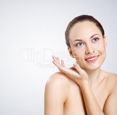 Studio portrait of young beautiful woman