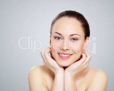 Studio portrait of young beautiful woman