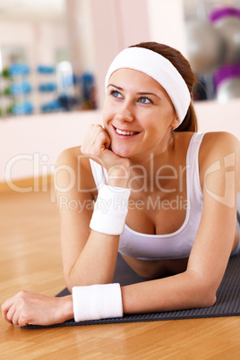 Young woman doing sport in gym