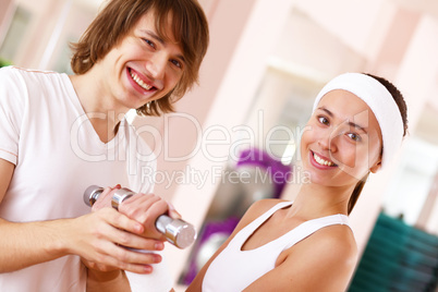 Young woman doing sport in gym