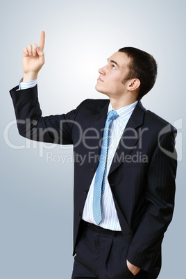 Young businessman making presentation