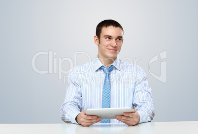 Young businessman making presentation