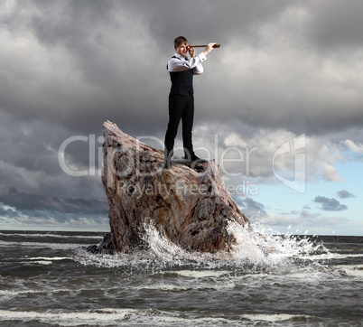 Businessman and weather