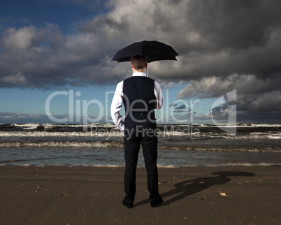 Businessman and weather