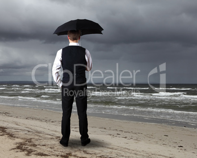 Businessman and weather