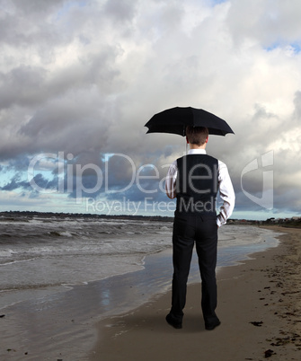 Businessman and weather