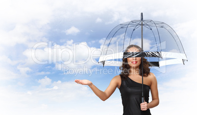 Young pretty woman with umbrella