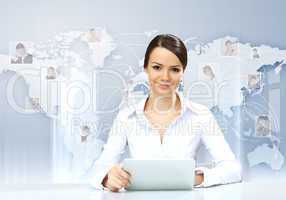 Young businesswoman making presentation
