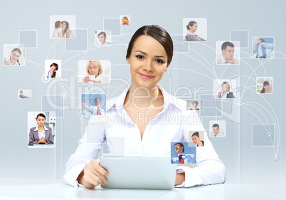 Young businesswoman making presentation