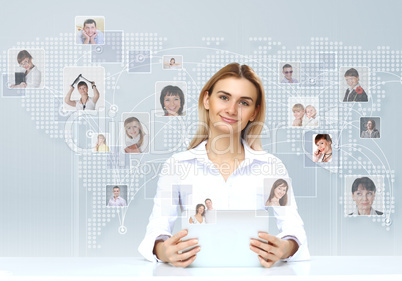 Young businesswoman making presentation