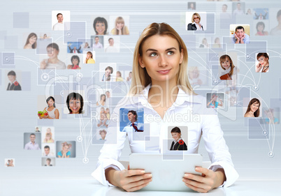 Young businesswoman making presentation