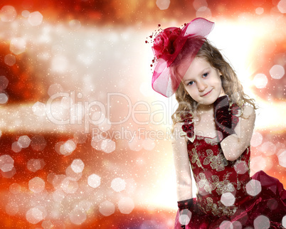 Little girl dressed up in beautiful dress