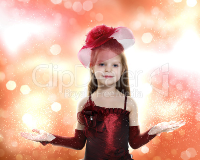 Little girl dressed up in beautiful dress