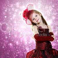 Little girl dressed up in beautiful dress
