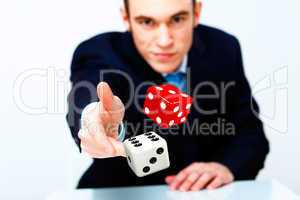 Dice as symbol of risk and luck