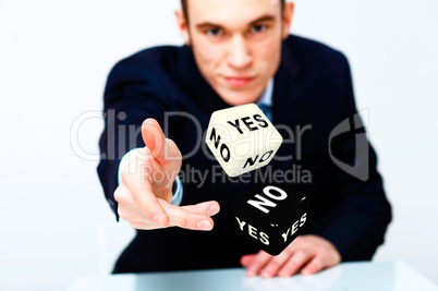 Dice as symbol of risk and luck