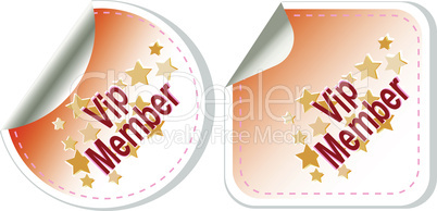 Vip Member vector Button Label set