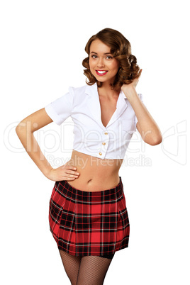 Woman dressed in retro style