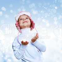 Portrait of little kid in winter wear
