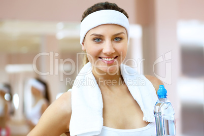 Woman in sport wear doing sport in gym Woman in sport wear doing sport in gym